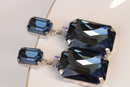 NAVY BLUE EARRINGS, Statement Earrings, Rebeka Earrings, Bridal Dark Blue Earrings, Blue Navy Drop Earrings,Wedding Earrings,Woman's Gift