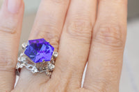 SAPPHIRE RING, Rebeka Engagement ring, Blue Stone Ring,Silver Ring, Women's Ring, Lace Cocktail Ring, Majestic Blue Ring,High Stone Ring