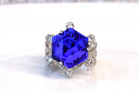 SAPPHIRE RING, Rebeka Engagement ring, Blue Stone Ring,Silver Ring, Women's Ring, Lace Cocktail Ring, Majestic Blue Ring,High Stone Ring