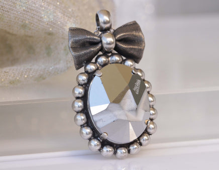 GRAY NECKLACE, Grey Metallic Necklace, Rebeka Necklace, high end necklace Statement Ribbon Necklace, Unique Jewelry, Jean Paul Gaultier
