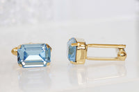 BLUE CUFFLINKS, Rhinestone Cuff Link,Groom Cufflinks, best man Wedding cufflink, Aquamarine Rebeka Cuff Links,Father's Day Cufflink Gift