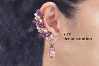 Gold EMERALD STUD EARRING, Emerald Bridal Earrings, Green Emerald Champagne Rebeka Earrings,Woman Dainty Studs,  Estate Climbing Earring,