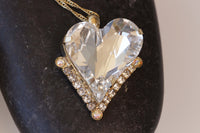 Asymmetrical Heart Necklace, Anniversary wife gift. Custom Heart Shaped Necklace, Rebeka Bridal Necklace, Mother's Day Statement Necklace