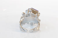 SAPPHIRE RING, Rebeka Engagement ring, Blue Stone Ring,Silver Ring, Women's Ring, Lace Cocktail Ring, Majestic Blue Ring,High Stone Ring