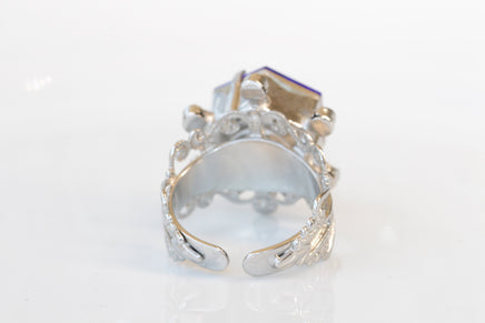 SAPPHIRE RING, Rebeka Engagement ring, Blue Stone Ring,Silver Ring, Women's Ring, Lace Cocktail Ring, Majestic Blue Ring,High Stone Ring