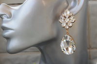 BIG CHANDELIER EARRINGS Crystal Long Earring, Earrings For The Brides, Rebeka Oversized Earrings, Wedding Jewelry, Diamond Like Earrings