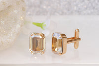 ROSE GOLD CUFFLINKS, Champagne Cufflinks, Groom Cufflinks,Best Man Cufflinks, Mens Jewelry, Rebeka Cufflinks,Father Of The Bride Cufflink