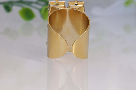 CHAMPAGNE STATEMENT RING, Cocktail Ring, Art Deco Ring, Adjustable Ring, Golden Shadow Rebeka Ring, Champagne Quartz Cluster Bling Ring,