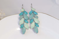 MINT OPAL EARRINGS, Art Deco Wedding Jewelry, Light Green Earrings, Pastel Bridal Earrings, Rebeka Earrings, Aqua Blue Turquoise Earrings