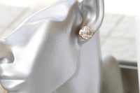 CRYSTAL MINIMALIST STUDS, Tiny Clear Earrings, Wedding Jewelry Rebeka Studs, Bridal Post Earrings, Gift For Bridesmaid, Maid Of Honor set