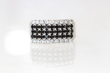 BLACK GOLD RING, Pave Rebeka Crystal Ring, Chunky Ring, Signet Ring, Woman's Ring, Gift For Her, Black Friday Sale, Black Cocktail Ring