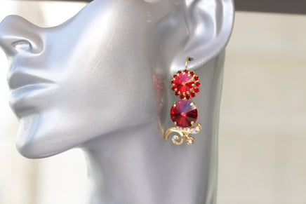 DARK RED EARRINGS, Red Ruby earrings, Romantic Jewelry Gift, Bridal Ruby Gold Earrings, Real Rebeka Stone, Cherry Wine Drop Long Earrings
