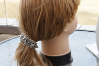 French Barrette, Antique SILVER HAIR BARRETTE, Bridal Clip,Filigree Hair Barrette, Rebeka Opal Hair Clip, Hair Ornament Wedding Hair Clip