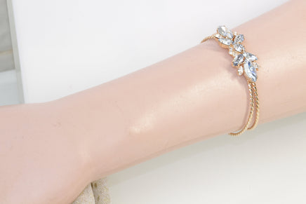 CRYSTAL WEDDING Bracelet, Rebeka Bridal Bracelet, Rhinestone Cuff Bracelet,Bridesmaid Gift, Clear Evening Bracelet, Vintage Style Looking