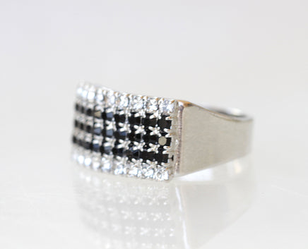 BLACK Rebeka RING, Pave Crystal Ring, Rebeka Crystals Ring, Signet Ring, Woman's Ring, Gift For Her, Black Friday Sale, Black Evening