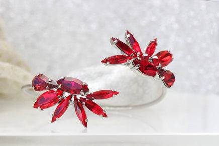 RUBY RED BRACELET, Rebeka Bracelet, Cuff Bracelet, Rebeka Gemstone Woman's Bracelet, Wife Bracelet, Bridal Bracelet, Gift For Her,