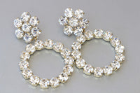 BRIDAL EXTRA Large  EARRINGS, Crystal Rebeka Wedding Jewelry, Big Rebeka Earrings,1980'S Jewelry Style ,Statement Earrings For Brides