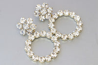 BRIDAL EXTRA Large  EARRINGS, Crystal Rebeka Wedding Jewelry, Big Rebeka Earrings,1980'S Jewelry Style ,Statement Earrings For Brides