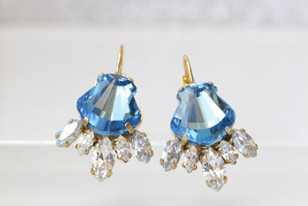 AQUAMARINE SHELL NECKLACE, Blue Shell Necklace, Rebeka Mermaid Necklace, Mother's Day Gift, Sea Shell Necklace,Dusty Blue Summer Necklace