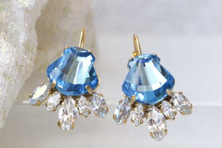 AQUAMARINE SHELL NECKLACE, Blue Shell Necklace, Rebeka Mermaid Necklace, Mother's Day Gift, Sea Shell Necklace,Dusty Blue Summer Necklace