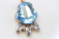 AQUAMARINE SHELL NECKLACE, Blue Shell Necklace, Rebeka Mermaid Necklace, Mother's Day Gift, Sea Shell Necklace,Dusty Blue Summer Necklace