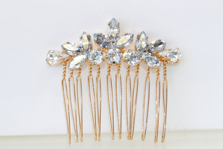 DUSTY BLUE  HAIR Comb, Bridal Hair Comb, Light Blue headpiece,Blue Shade Rebeka, Leaf Hair Comb,Wedding Hair Jewelry,Bridesmaid Comb Gift
