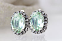 MINT GREEN BRACELET, Light Green Bracelet, Bridal Pastel Bracelet, Bridesmaid Art Deco Open Cuff Bracelet ,Wedding Rebeka Amazonite Cuff