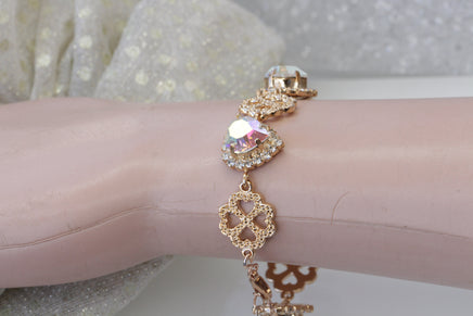 HEART BRACELET, Holiday Gift Ideas, Rebeka Ab Crystal Bracelet,Wife, Girlfriend, Heart Shaped Bracelet,Bridal Bracelet,Valentine Day Gift