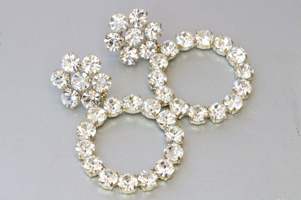 BRIDAL EXTRA Large  EARRINGS, Crystal Rebeka Wedding Jewelry, Big Rebeka Earrings,1980'S Jewelry Style ,Statement Earrings For Brides