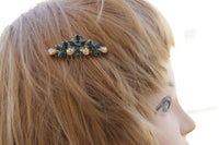 EMERALD BRACELET, Bridal Emerald Bracelet, Dark Green Bracelet, Rebeka Bracelet, Leaf Bracelet, Wedding Emerald Jewelry, Emerald Bangle