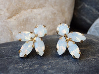 OPAL HAIR Comb, Bridal Hair Comb, White Opal headpiece, Crystals of Rebeka Accessories, Leaf Hair Comb,Wedding Hair Jewelry,Small Comb