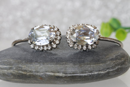 DUSTY BLUE BRACELET, Minimalist Crystal Bracelet, Bridal french blue Bracelet, Wedding Rebeka Bracelet, Bridesmaid Vintage Open Bracelet