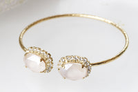 IVORY GOLD BRACELET,Nude Jewelry,Bridal Open Cuff, Cream Bracelet,Rebeka Beige Bracelet,Minimalist Art Deco Cuff, Wedding Simple Bracelet
