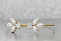 IVORY PEARL BRACELET, Wedding Bracelet, Open Cuff, Rebeka Bridal, Rose Gold Opal Bracelet, White Opal Cuff,Minimalist Bridesmaid Bracelet