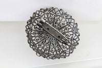 EMERALD BROOCH, Filigree Dresses Brooch, Ethnic Brooch,Lace Brooch, Green Rebeka  clothing Brooch, Circle Brooch,Grandmother Vintage Gift