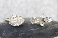 CRYSTAL BRIDAL EARRINGS, Rhinestone Wedding Earrings,  Rebeka Crystal Earrings,Formal Jewelry Set For Bride, Bridesmaid Drop Earrings