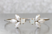 IVORY PEARL BRACELET, Wedding Bracelet, Open Cuff, Rebeka Bridal, Rose Gold Opal Bracelet, White Opal Cuff,Minimalist Bridesmaid Bracelet