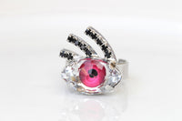 EVIL Eye Ring, Red Eye Ring,Rebeka Crystals Ring, Red Black Ring, Trending jewelry, Bohemian Statement Jewelry, Unique Women's Ring Gift