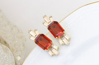 DARK RED EARRINGS, Bridesmaid Earrings , Ruby Jewelry, Stud Earrings,Beautiful Jewelry For Girlfriend Gift, Rebeka Earring, Bridal, Wife