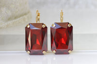 RED Crystal Earrings, Dark Red Simple Earrings, Red Magma Rebeka Earrings, Large Drop Earrings, Geometric Jewelry , Christmas Woman Gift