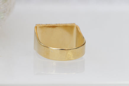 BLACK GOLD RING, Pave Rebeka Crystal Ring, Chunky Ring, Signet Ring, Woman's Ring, Gift For Her, Black Friday Sale, Black Cocktail Ring