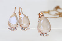 IVORY JEWELRY SET, Nude Ivory Necklace And Earrings, Wedding Rebeka Cream Bridal Matching Jewelry Set, Bridesmaid Ivory Full Jewelry Set