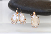 IVORY JEWELRY SET, Nude Ivory Necklace And Earrings, Wedding Rebeka Cream Bridal Matching Jewelry Set, Bridesmaid Ivory Full Jewelry Set