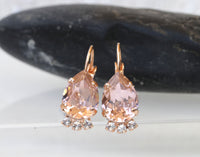 MORGANITE JEWELRY SET, Light Pink Necklace And Earrings, Wedding Rebeka Blush Bridal Matching Jewelry Set, Bridesmaid Full Wedding Set