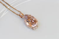 MORGANITE JEWELRY SET, Light Pink Necklace And Earrings, Wedding Rebeka Blush Bridal Matching Jewelry Set, Bridesmaid Full Wedding Set