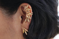 Rose Gold Champagne EAR CLIMBER EARRINGS, Bridal Climbing Earrings, Ear Crawler,Ear climber,Rebeka Bride Up Earring,Wedding 2 earrings