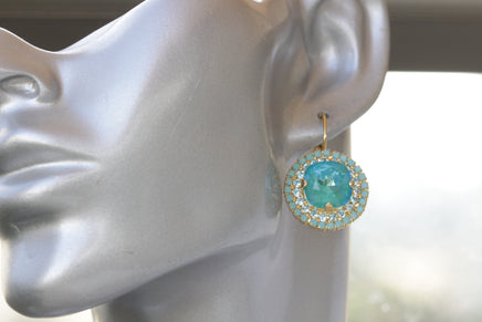 LAGOON earrings, Turquoise Rebeka jewelry, Blue Turquoise earrings gold, Bridal blue earrings, Something Blue For The Brides, Xmas Gift