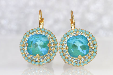LAGOON earrings, Turquoise Rebeka jewelry, Blue Turquoise earrings gold, Bridal blue earrings, Something Blue For The Brides, Xmas Gift