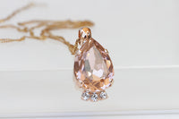MORGANITE JEWELRY SET, Light Pink Necklace And Earrings, Wedding Rebeka Blush Bridal Matching Jewelry Set, Bridesmaid Full Wedding Set
