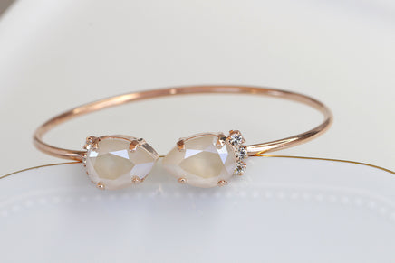 IVORY BRACELET, Nude Ivory Bracelet, Wedding Rebeka Cream Bridal Matching Jewelry Gift, Bridesmaid Ivory Earrings Bracelet Necklace Set